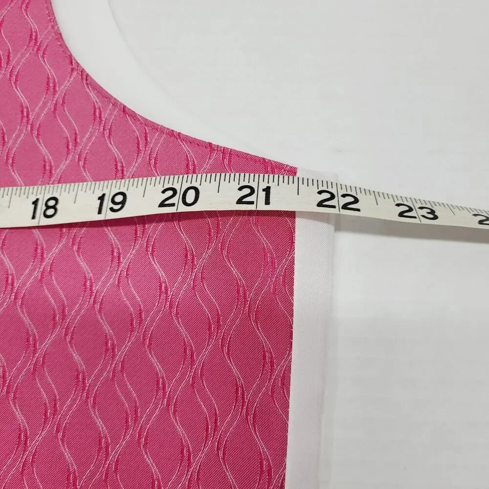 Mens Hot Pink Wavy Pattern Tuxedo Vest Formal Wedding Prom Brandon Michael Sz M